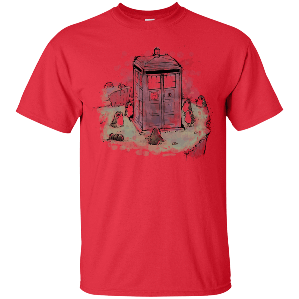 T-Shirts Red / S Tardis in Jedi Island T-Shirt