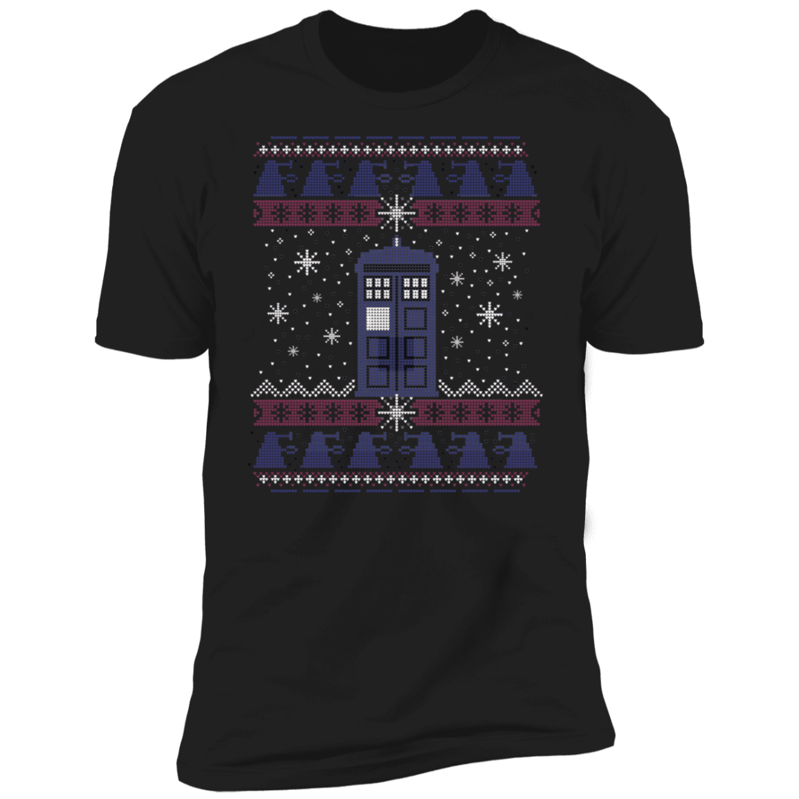 T-Shirts Black / X-Small Tardis in the Snow Men's Premium T-Shirt