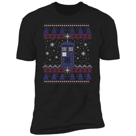 T-Shirts Black / X-Small Tardis in the Snow Men's Premium T-Shirt