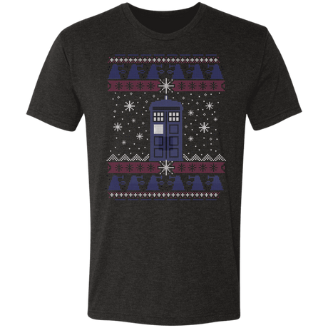 T-Shirts Vintage Black / S Tardis in the Snow Men's Triblend T-Shirt