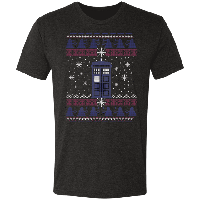 T-Shirts Vintage Black / S Tardis in the Snow Men's Triblend T-Shirt