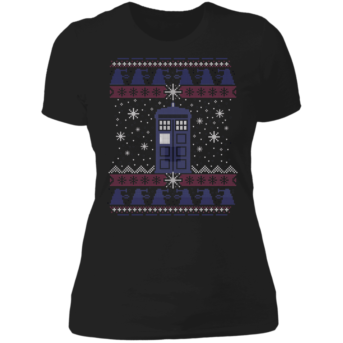 T-Shirts Black / X-Small Tardis in the Snow Women's Premium T-Shirt