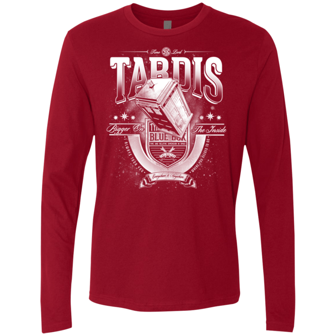T-Shirts Cardinal / Small Tardis Men's Premium Long Sleeve