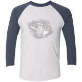 T-Shirts Heather White/Indigo / X-Small Tardis Men's Triblend 3/4 Sleeve