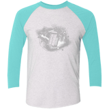 T-Shirts Heather White/Tahiti Blue / X-Small Tardis Men's Triblend 3/4 Sleeve