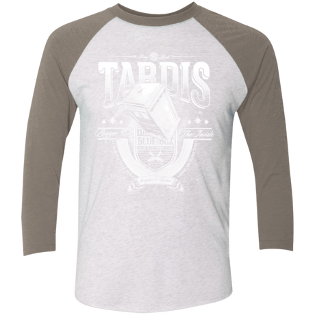 T-Shirts Heather White/Vintage Grey / X-Small Tardis Men's Triblend 3/4 Sleeve