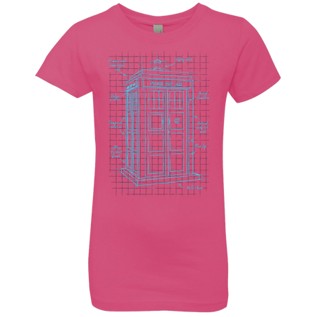 T-Shirts Hot Pink / YXS Tardis Plan Girls Premium T-Shirt