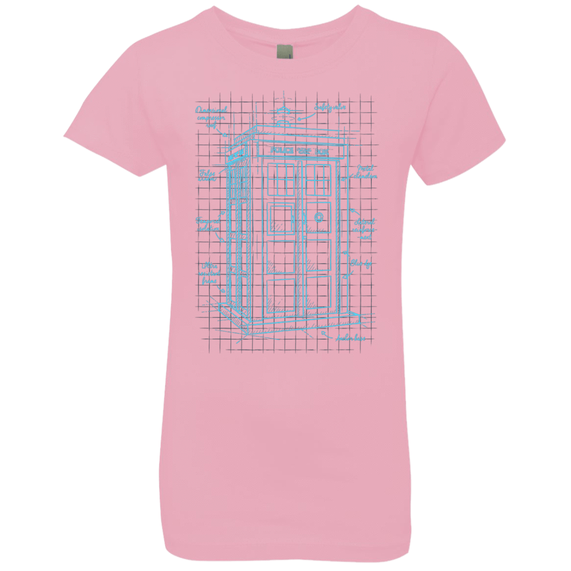 T-Shirts Light Pink / YXS Tardis Plan Girls Premium T-Shirt