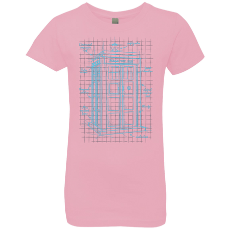 T-Shirts Light Pink / YXS Tardis Plan Girls Premium T-Shirt