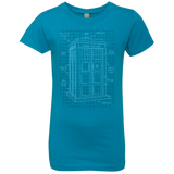 T-Shirts Turquoise / YXS Tardis Plan Girls Premium T-Shirt