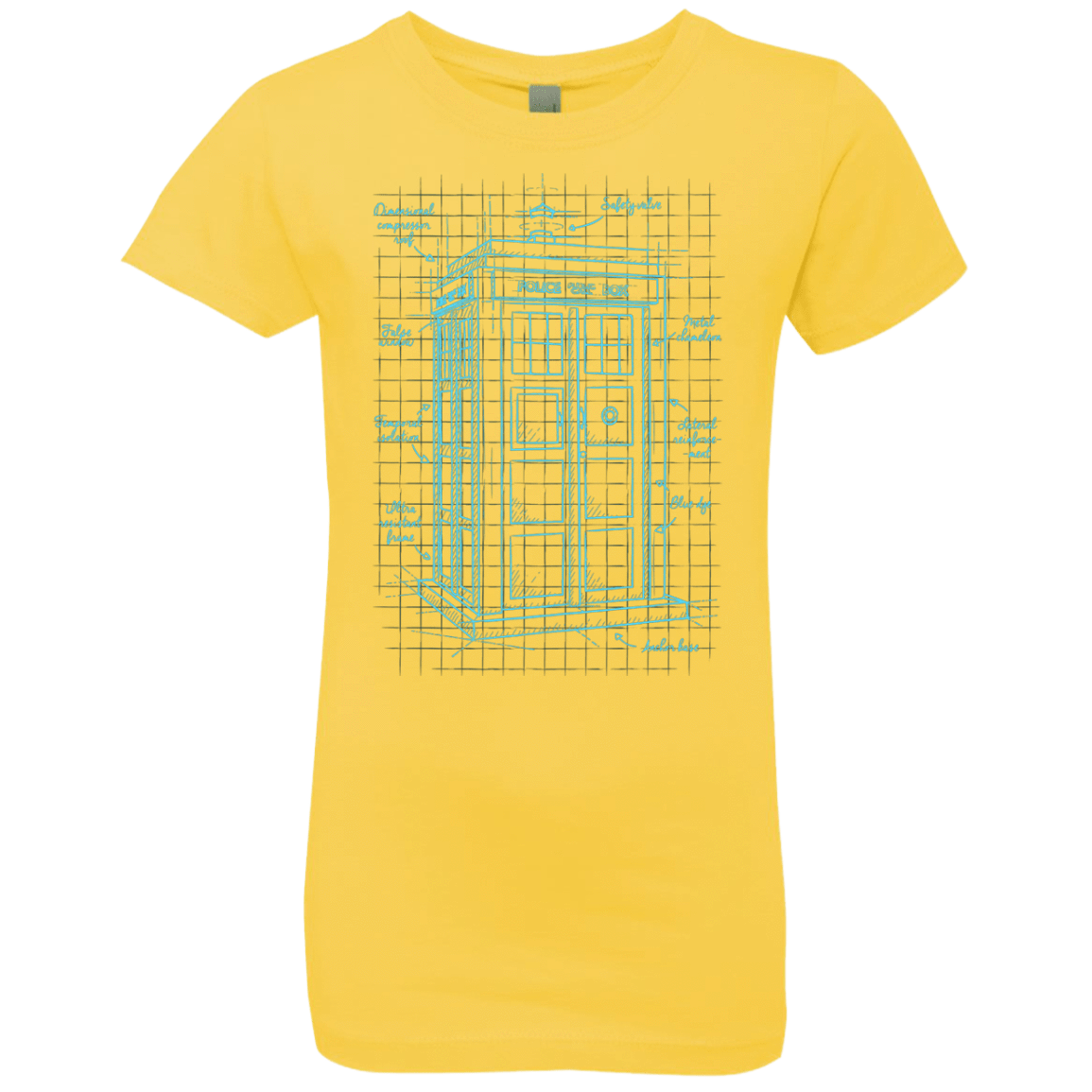 T-Shirts Vibrant Yellow / YXS Tardis Plan Girls Premium T-Shirt