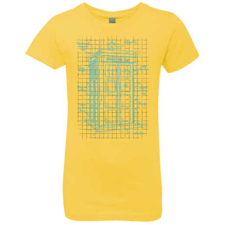 T-Shirts Vibrant Yellow / YXS Tardis Plan Girls Premium T-Shirt