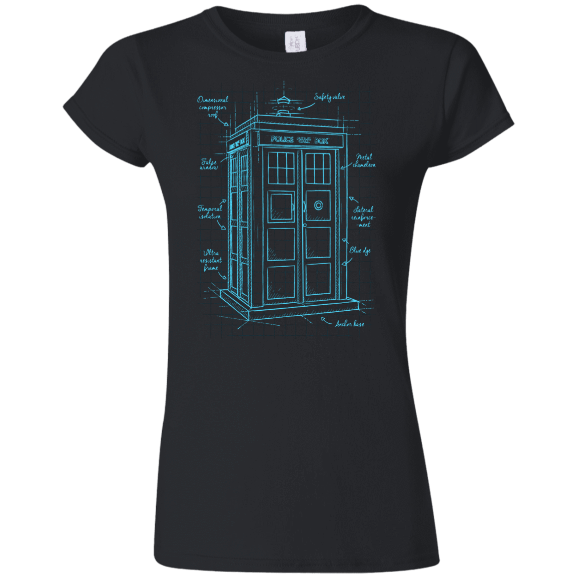 T-Shirts Black / S Tardis Plan Junior Slimmer-Fit T-Shirt