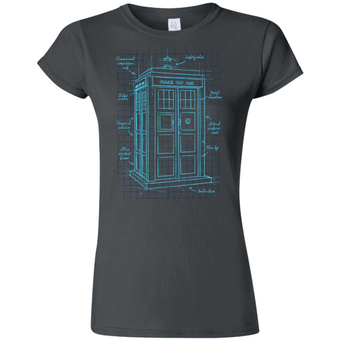 T-Shirts Charcoal / S Tardis Plan Junior Slimmer-Fit T-Shirt