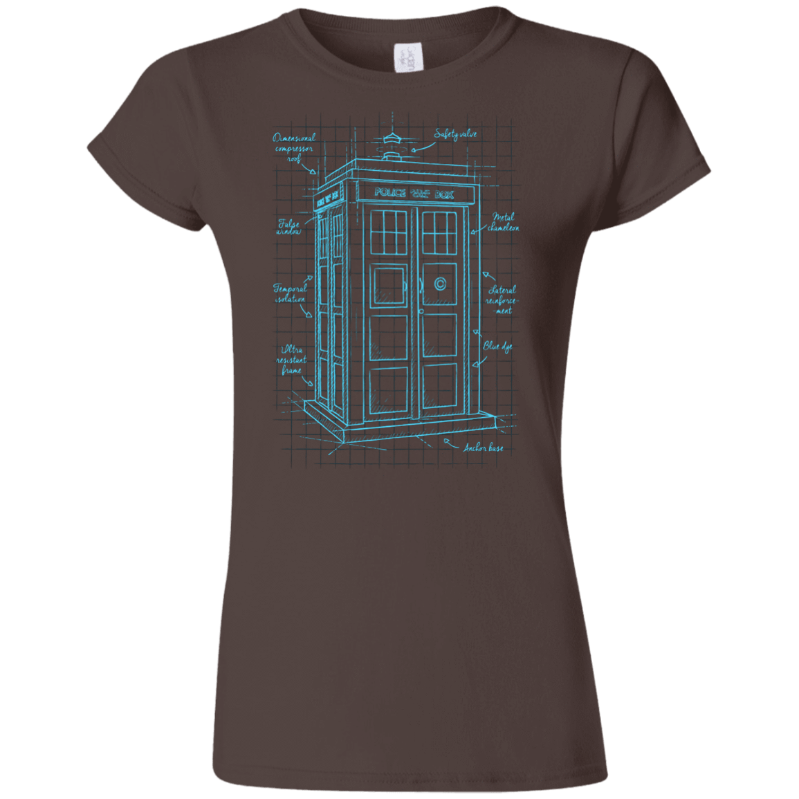 T-Shirts Dark Chocolate / S Tardis Plan Junior Slimmer-Fit T-Shirt