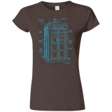 T-Shirts Dark Chocolate / S Tardis Plan Junior Slimmer-Fit T-Shirt