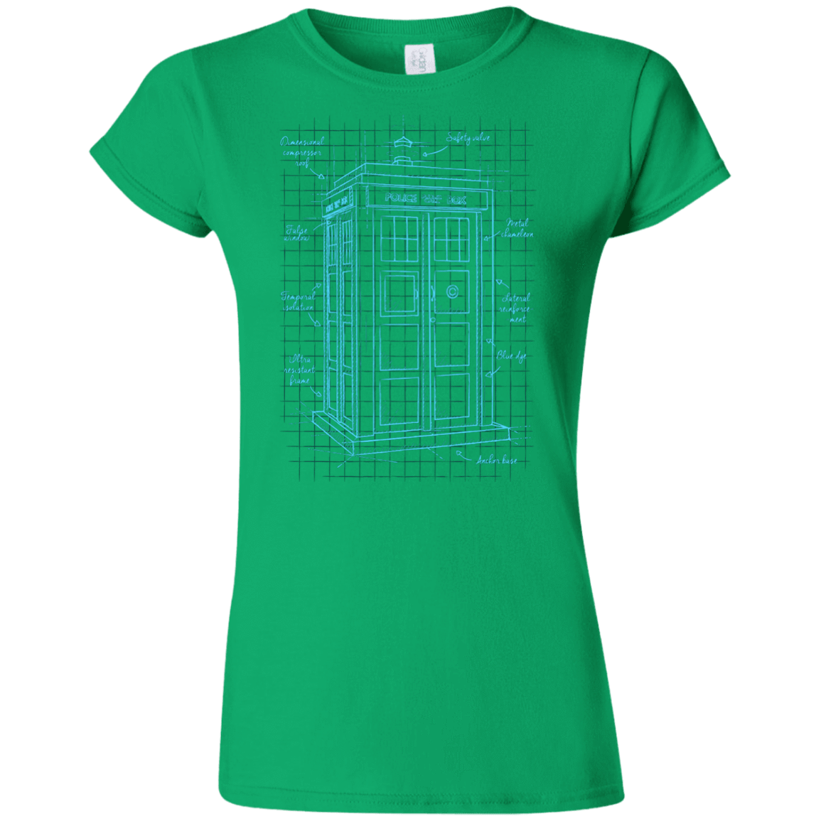 T-Shirts Irish Green / S Tardis Plan Junior Slimmer-Fit T-Shirt