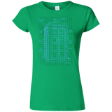 T-Shirts Irish Green / S Tardis Plan Junior Slimmer-Fit T-Shirt