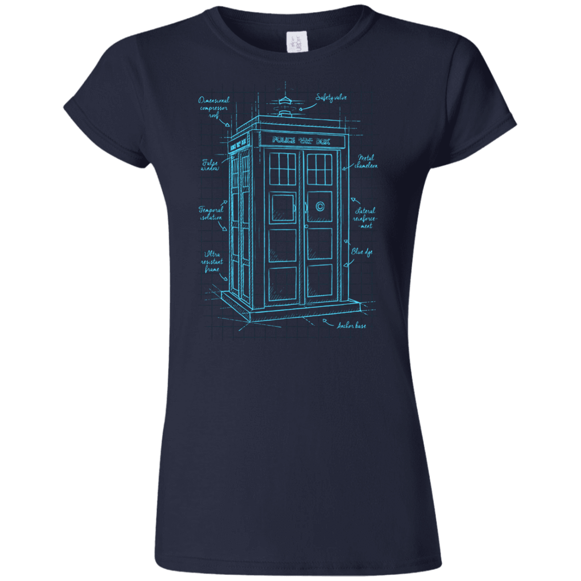 T-Shirts Navy / S Tardis Plan Junior Slimmer-Fit T-Shirt