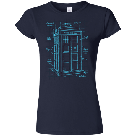 T-Shirts Navy / S Tardis Plan Junior Slimmer-Fit T-Shirt