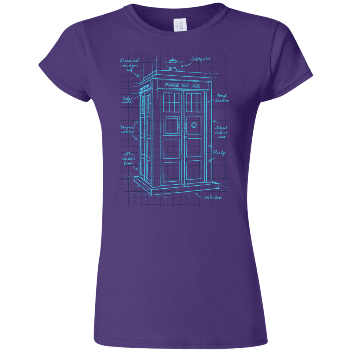 T-Shirts Purple / S Tardis Plan Junior Slimmer-Fit T-Shirt