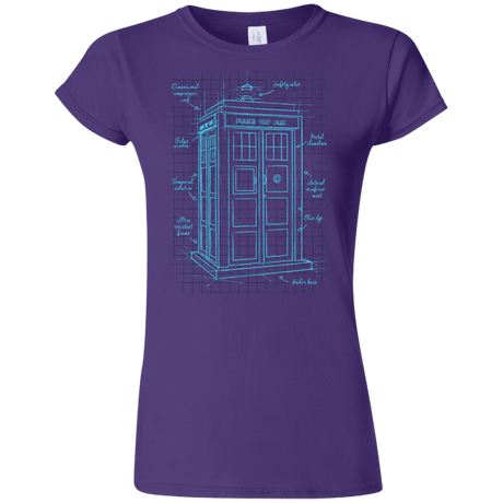 T-Shirts Purple / S Tardis Plan Junior Slimmer-Fit T-Shirt