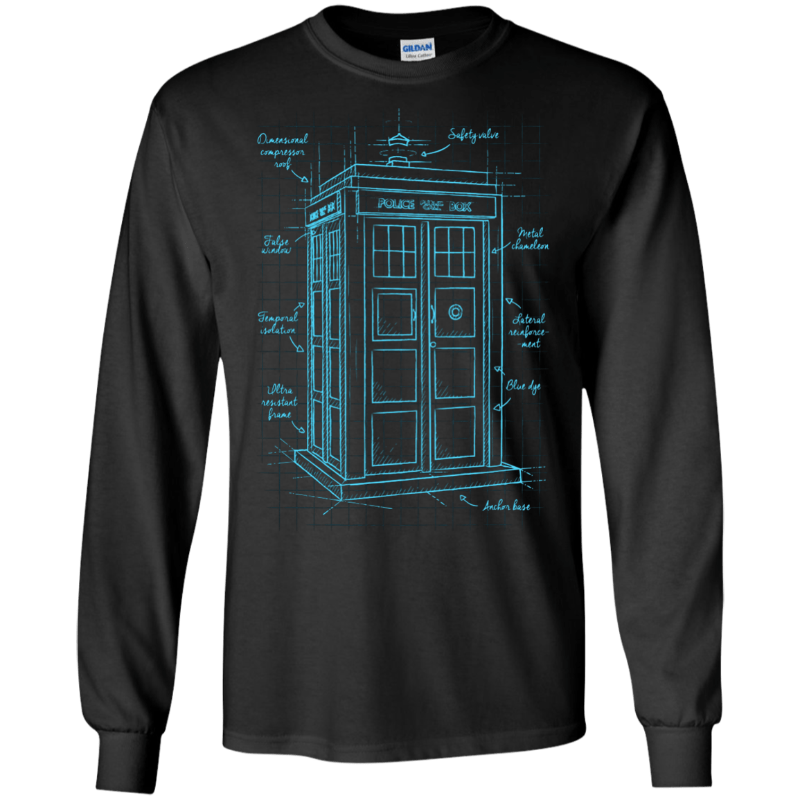 Tardis Plan Men's Long Sleeve T-Shirt