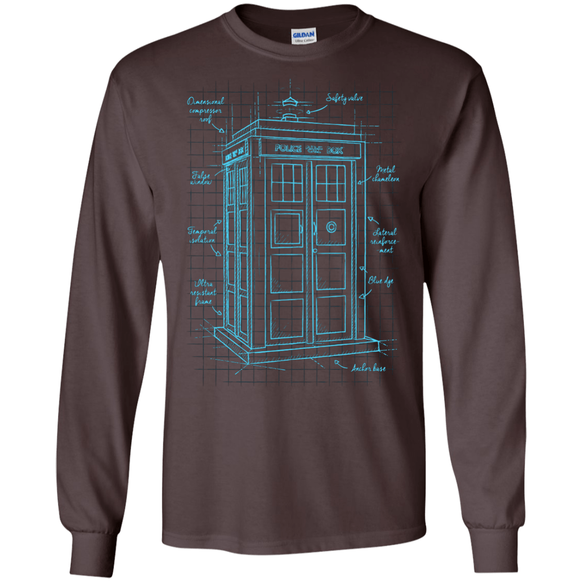 Tardis Plan Men's Long Sleeve T-Shirt