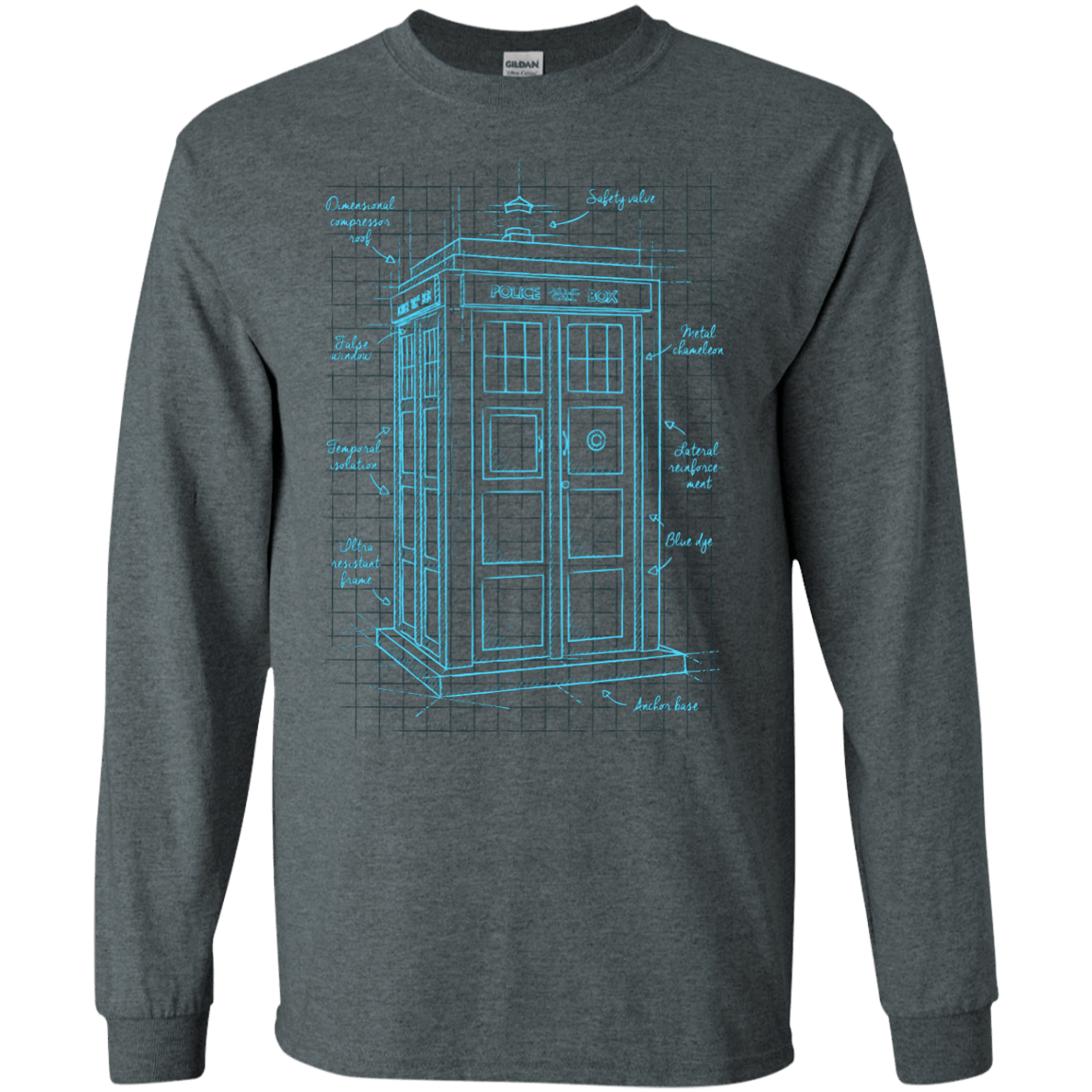 Tardis Plan Men's Long Sleeve T-Shirt