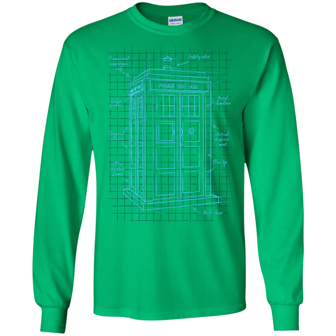 Tardis Plan Men's Long Sleeve T-Shirt