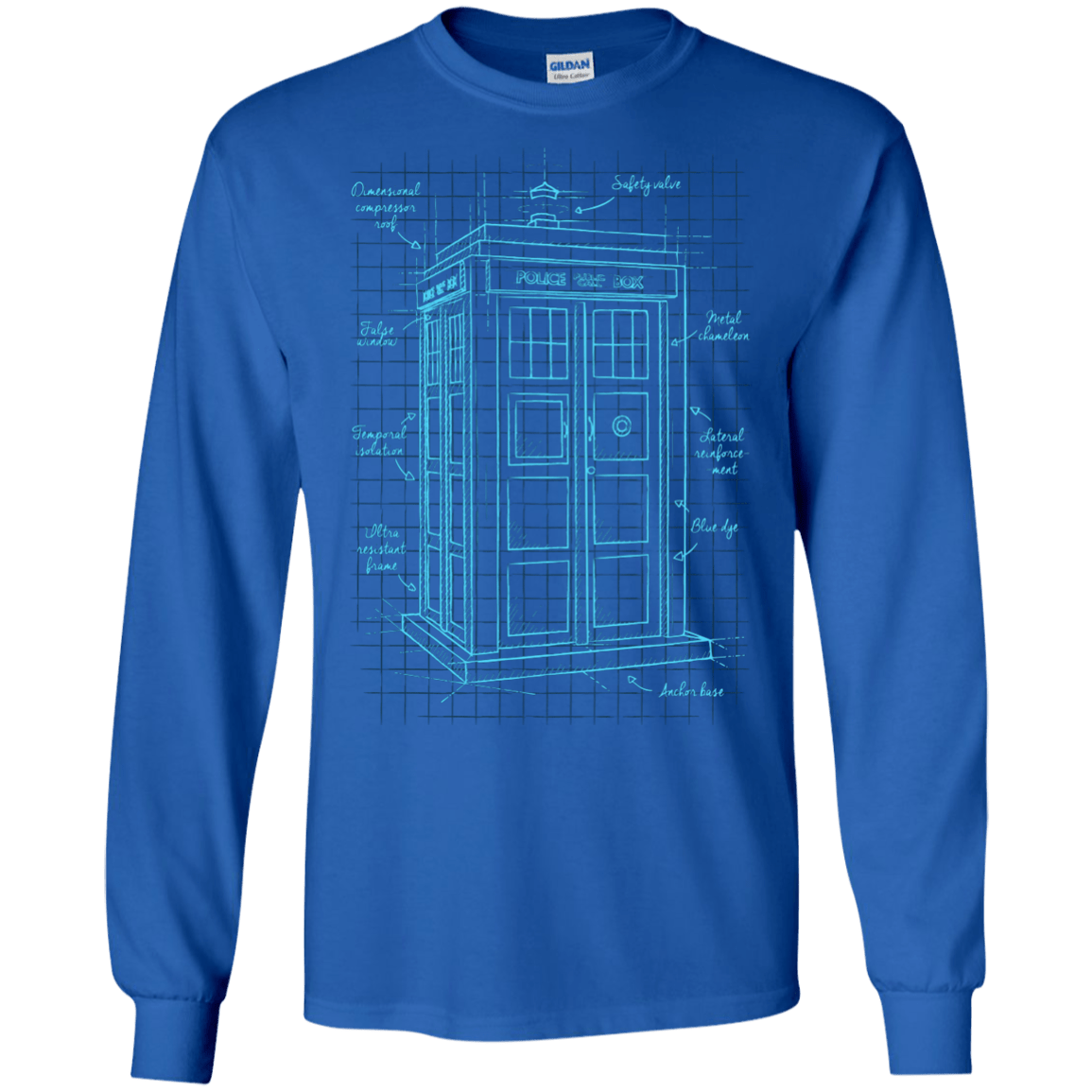 Tardis Plan Men's Long Sleeve T-Shirt