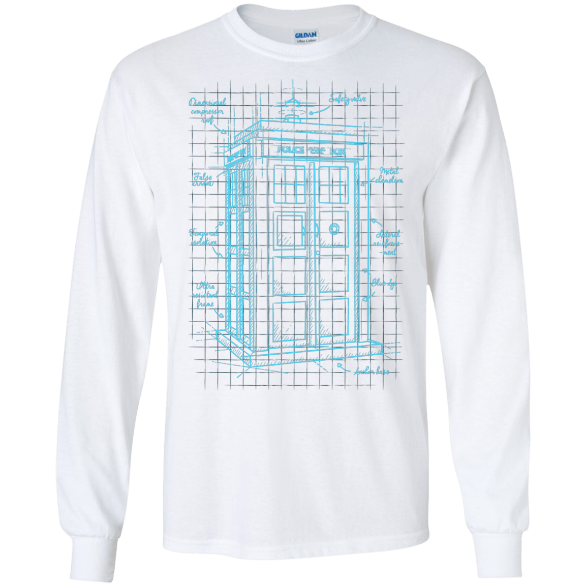 Tardis Plan Men's Long Sleeve T-Shirt