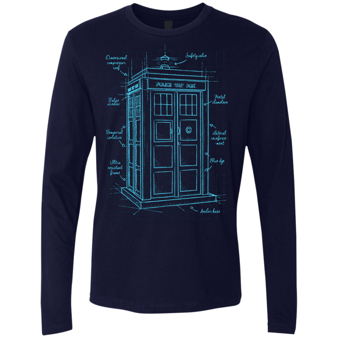 Tardis Plan Men's Premium Long Sleeve