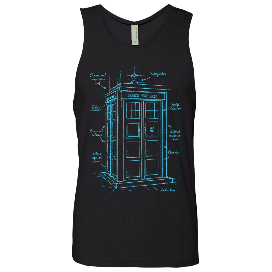 T-Shirts Black / S Tardis Plan Men's Premium Tank Top