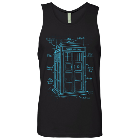 T-Shirts Black / S Tardis Plan Men's Premium Tank Top