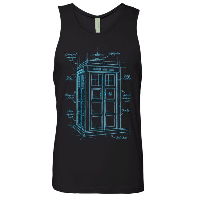 T-Shirts Black / S Tardis Plan Men's Premium Tank Top