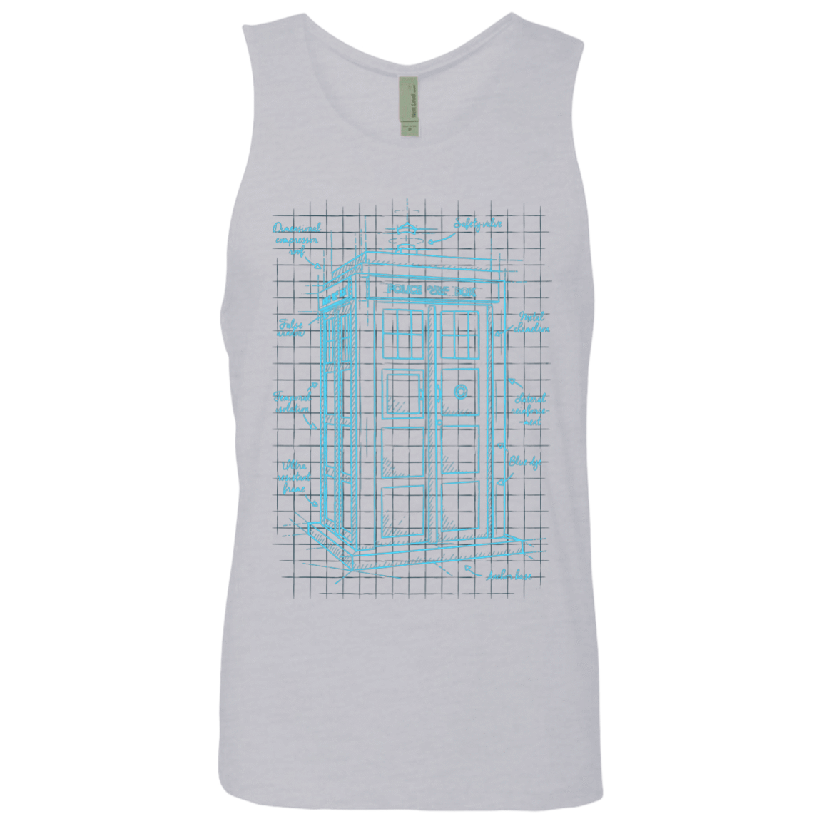 T-Shirts Heather Grey / S Tardis Plan Men's Premium Tank Top