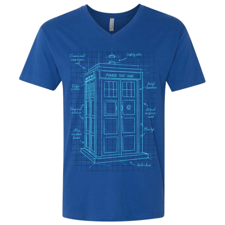 T-Shirts Royal / X-Small Tardis Plan Men's Premium V-Neck