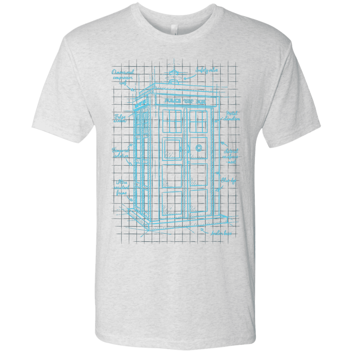 T-Shirts Heather White / S Tardis Plan Men's Triblend T-Shirt