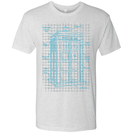 T-Shirts Heather White / S Tardis Plan Men's Triblend T-Shirt