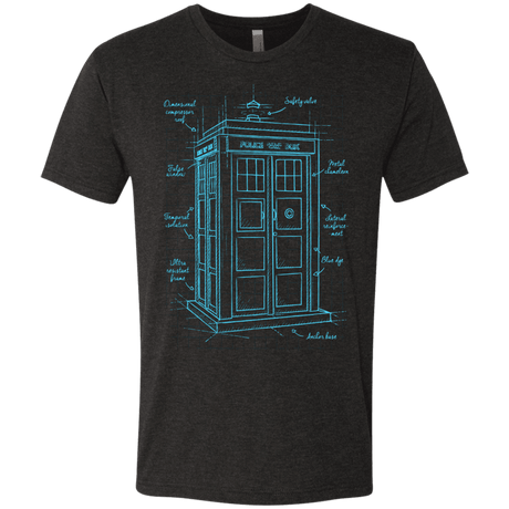 T-Shirts Vintage Black / S Tardis Plan Men's Triblend T-Shirt