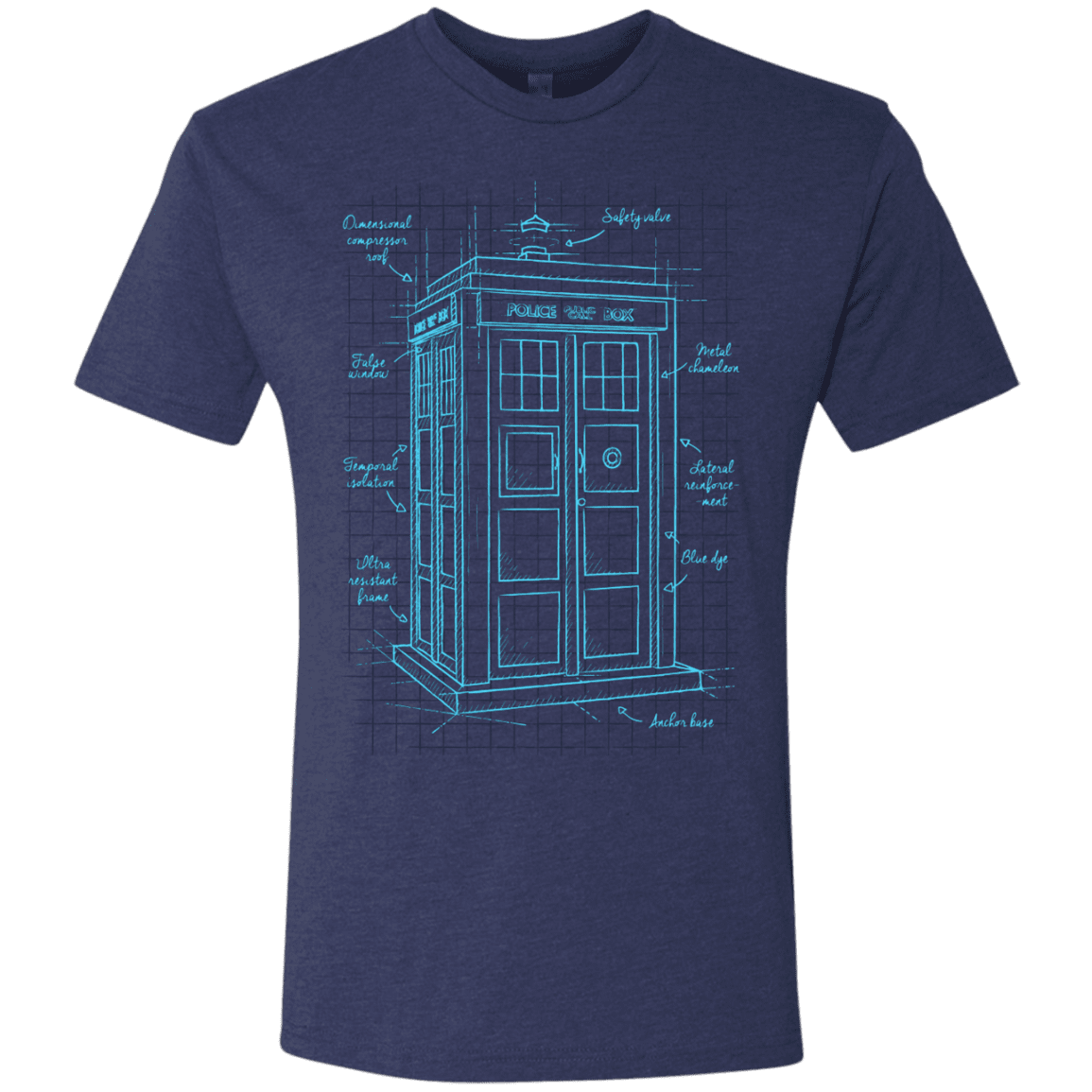 T-Shirts Vintage Navy / S Tardis Plan Men's Triblend T-Shirt