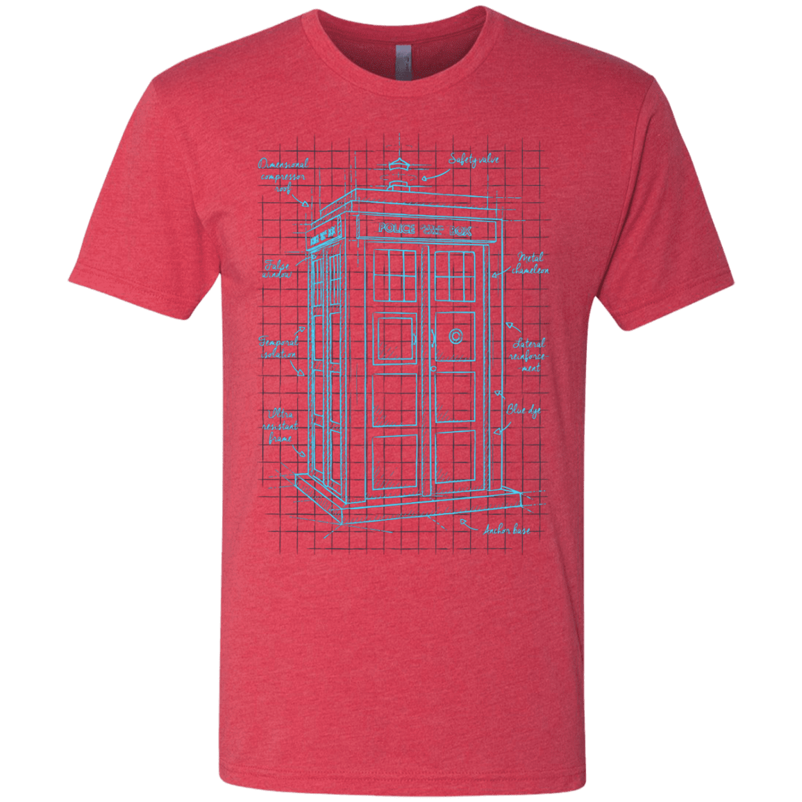 T-Shirts Vintage Red / S Tardis Plan Men's Triblend T-Shirt