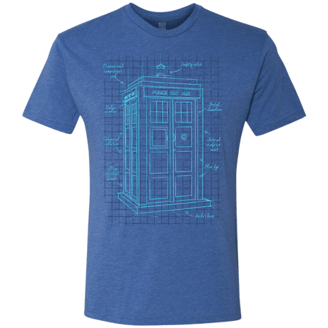 T-Shirts Vintage Royal / S Tardis Plan Men's Triblend T-Shirt
