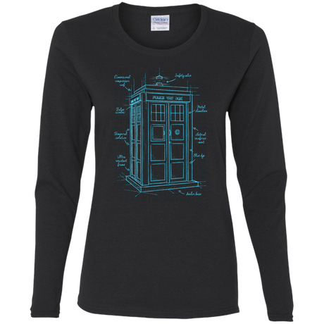 T-Shirts Black / S Tardis Plan Women's Long Sleeve T-Shirt