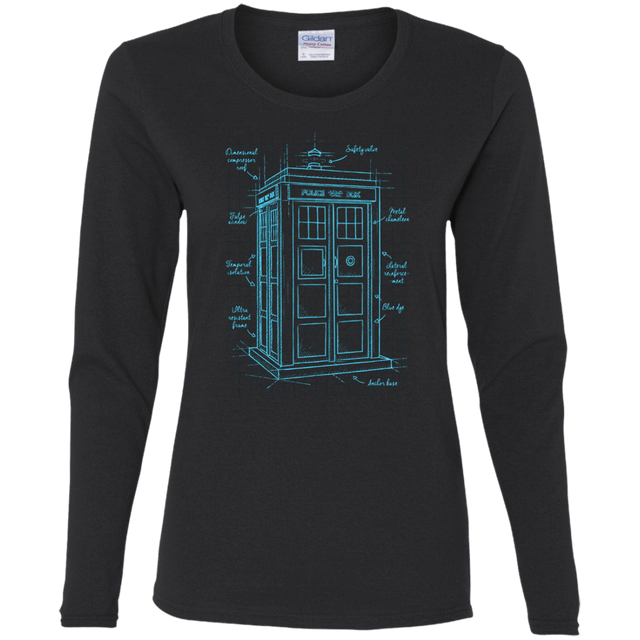 T-Shirts Black / S Tardis Plan Women's Long Sleeve T-Shirt