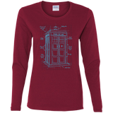 T-Shirts Cardinal / S Tardis Plan Women's Long Sleeve T-Shirt