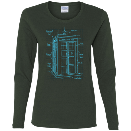 T-Shirts Forest / S Tardis Plan Women's Long Sleeve T-Shirt