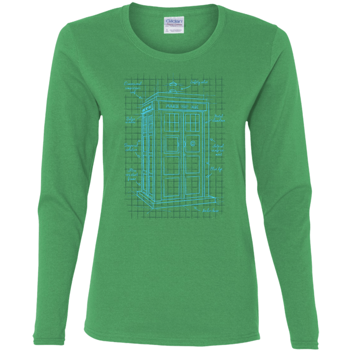T-Shirts Irish Green / S Tardis Plan Women's Long Sleeve T-Shirt