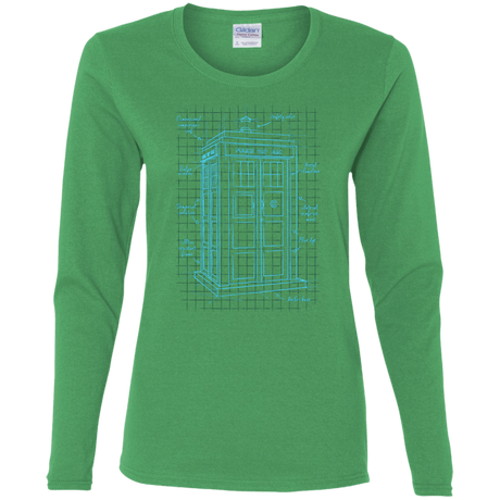 T-Shirts Irish Green / S Tardis Plan Women's Long Sleeve T-Shirt